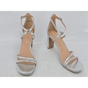 Chinese Laundry Strappy Platform Heels Womens 7.5 Silver Metallic - Excellent